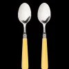 Late Afternoon Flatware|Butter Yellow Dessert Spoons, Set of 2