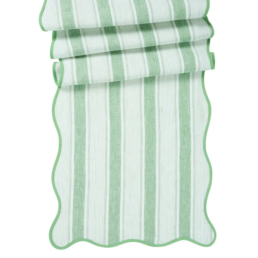 Juliska Place Settings & Linens|Cabana Stripe 18" x 90" Table Runner in Seagrass