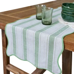 Juliska Place Settings & Linens|Cabana Stripe 18" x 90" Table Runner in Seagrass