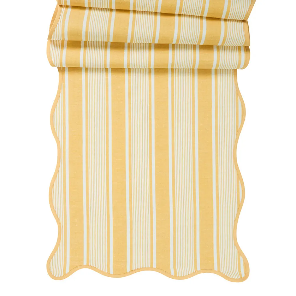 Juliska Place Settings & Linens|Cabana Stripe 18" x 90" Table Runner in Sunshine