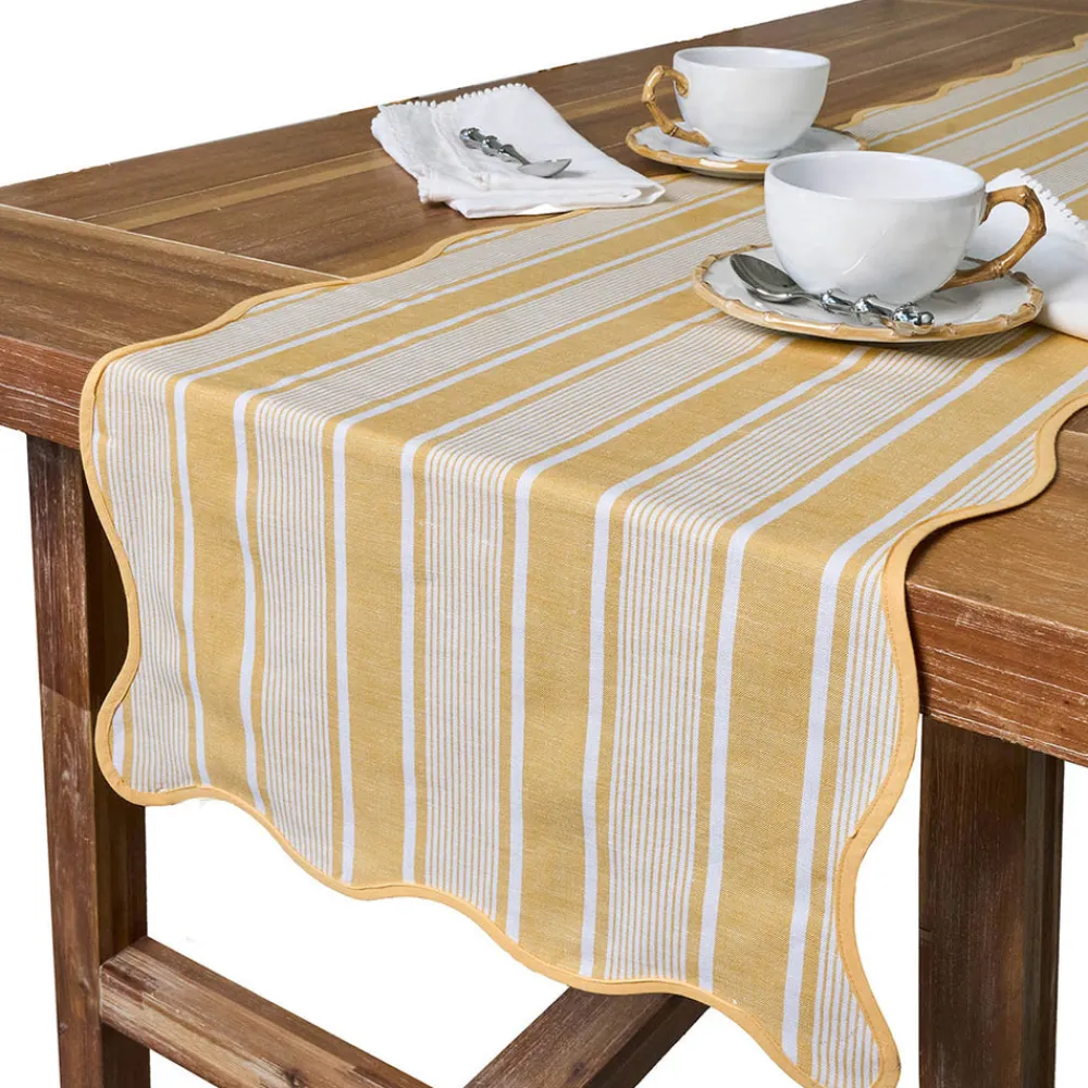 Juliska Place Settings & Linens|Cabana Stripe 18" x 90" Table Runner in Sunshine