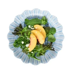 Juliska Dinnerware|Cabana Stripe Melamine Dessert/Salad Plate, Set of 4 in Ocean