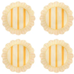 Juliska Dinnerware|Cabana Stripe Melamine Dessert/Salad Plate, Set of 4 in Sunshine
