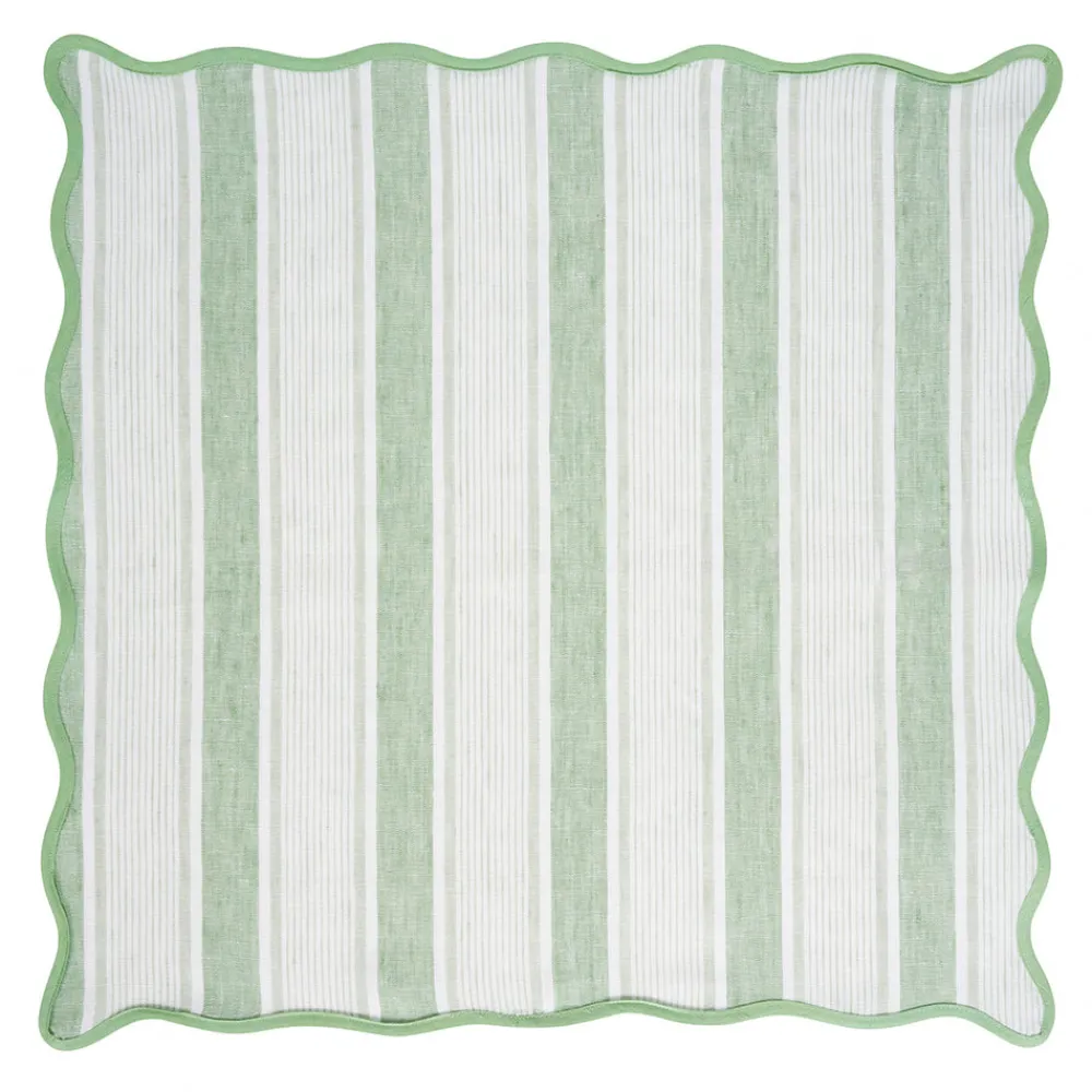 Juliska Place Settings & Linens|Cabana Stripe Napkin, Set of 4 in Seagrass
