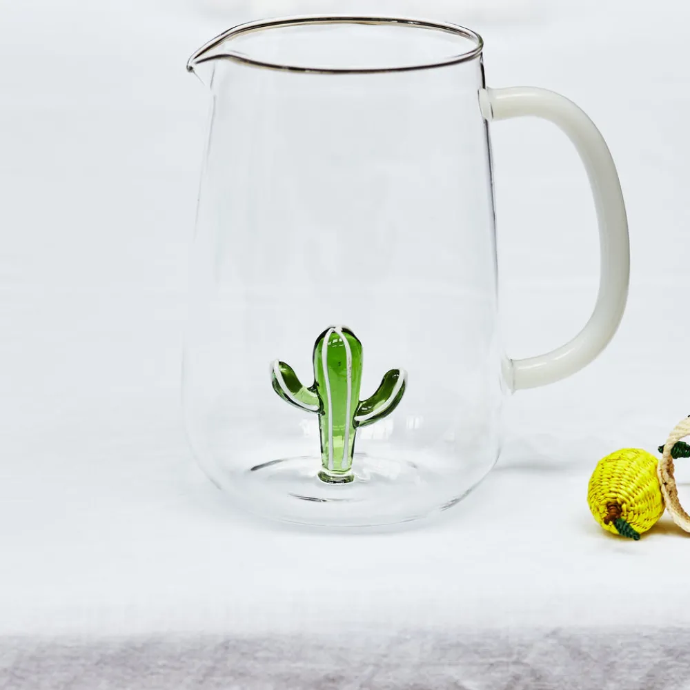 Maison Margaux Glassware|Cactus Jug in Green