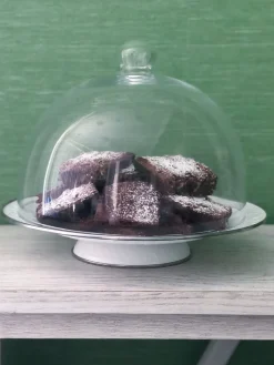 Golden Rabbit Dinnerware|Cake Plate in Solid White