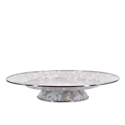 Golden Rabbit Dinnerware|Cake Plate in Taupe Swirl