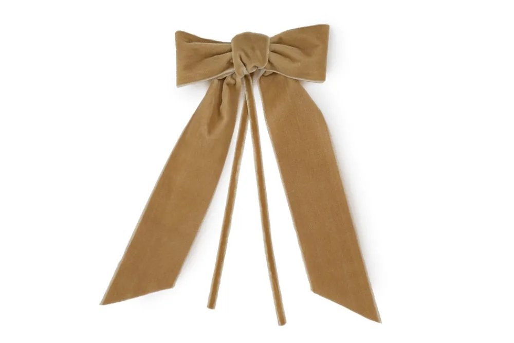 TriChi Design Place Settings & Linens|Camel Velvet Napkin Bows, Set of 4
