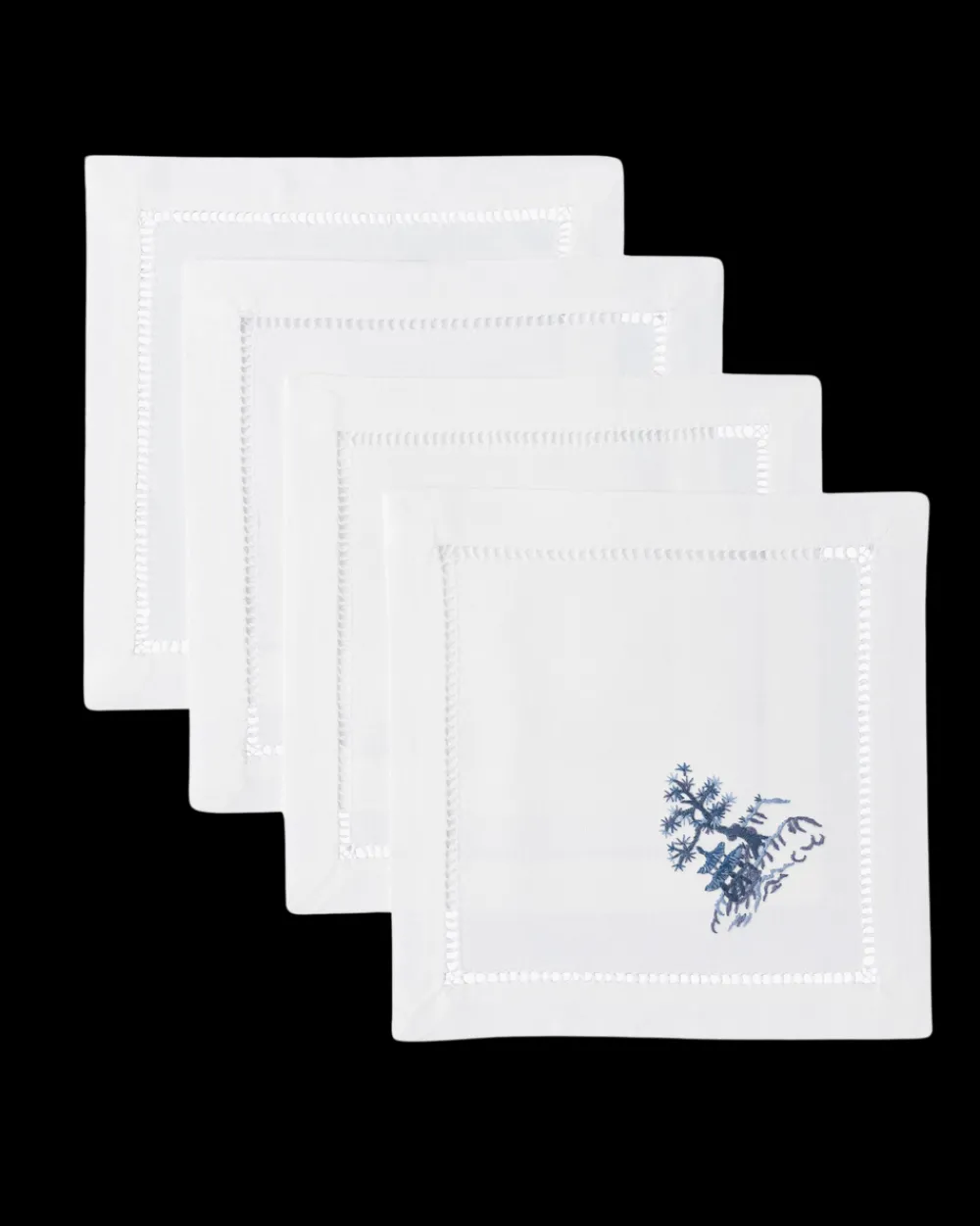 Henry Handwork Place Settings & Linens|Canton Blue Cocktail Napkin Set