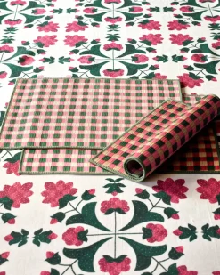 Cabana Place Settings & Linens|Capri Placemat, Pink and Green
