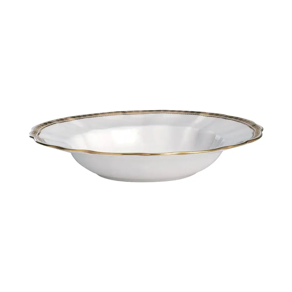 Royal Crown Derby Dinnerware|Carlton Gold Rimmed Soup Bowl