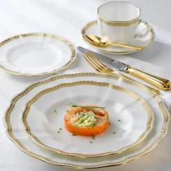 Royal Crown Derby Dinnerware|Carlton Gold Rimmed Soup Bowl
