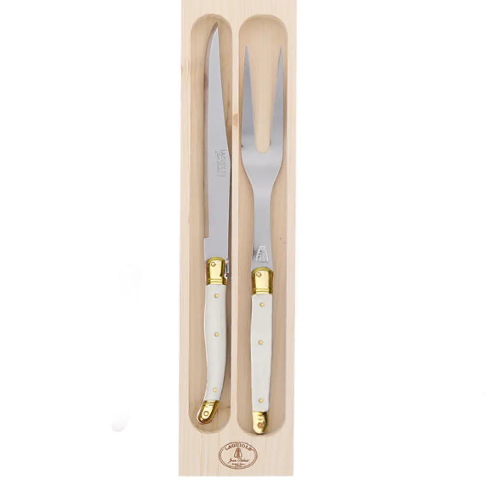 Jean Dubost Laguiole Flatware|Carving Set in Ivory