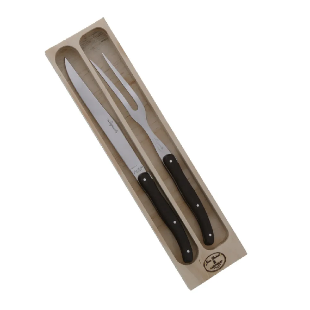 Jean Dubost Laguiole Flatware|Carving Set in Wenge Wood