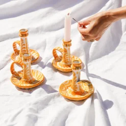 Pomelo Casa Candles|Casa Amarilla Candlestick with Hand-Painted Designs