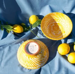Pomelo Casa Dinnerware|Casa Amarilla Medium Bowl with Hand-painted Designs