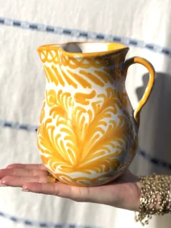 Pomelo Casa Dinnerware|Casa Amarilla Small Pitcher with Hand-painted Designs
