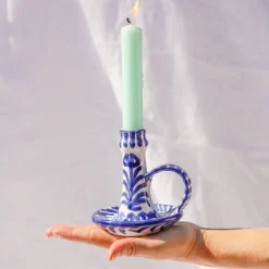 Pomelo Casa Candles|Casa Azul Candlestick with Hand-Painted Designs