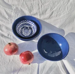 Pomelo Casa Dinnerware|Casa Azul Medium Bowl with Blue Glaze