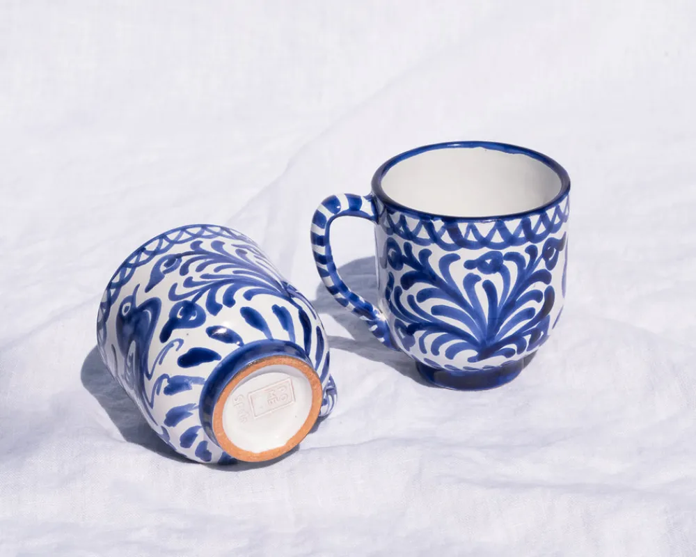 Pomelo Casa Dinnerware|Casa Azul Mug with Hand-painted Designs