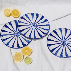 Pomelo Casa Dinnerware|Casa Azul Salad Plate with Candy Cane Stripes