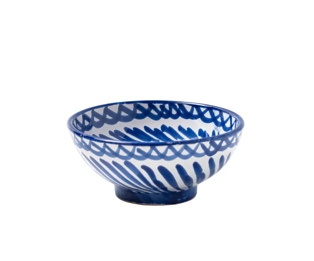 Pomelo Casa Dinnerware|Casa Azul Small Bowl with Hand-Painted Designs