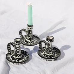 Pomelo Casa Candles|Casa Blanca & Negra Candlestick with Hand-Painted Designs