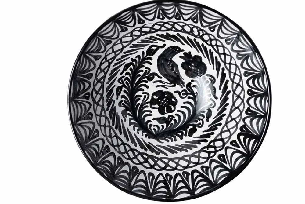 Pomelo Casa Dinnerware|Casa Blanca & Negra Large Bowl with Hand-painted Designs