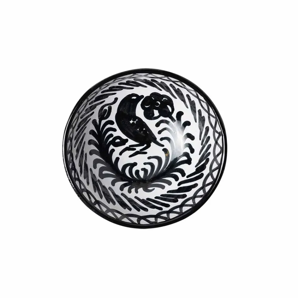 Pomelo Casa Dinnerware|Casa Blanca & Negra Medium Bowl with Hand-painted Designs