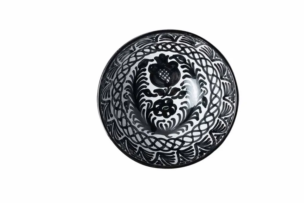 Pomelo Casa Dinnerware|Casa Blanca & Negra Small Bowl with Hand-painted Designs
