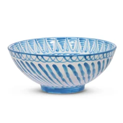 Pomelo Casa Dinnerware|Casa Celeste Large bowl with Hand-Painted Designs