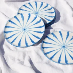 Pomelo Casa Dinnerware|Casa Celeste Salad Plate with Candy Cane Stripes