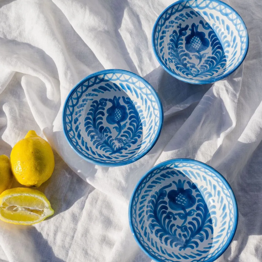 Pomelo Casa Dinnerware|Casa Celeste Small Bowl with Hand-Painted Designs