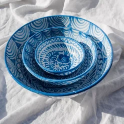 Pomelo Casa Dinnerware|Casa Celeste Small Bowl with Hand-Painted Designs