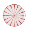 Pomelo Casa Dinnerware|Casa Coral Dinner Plate with Candy Cane Stripes