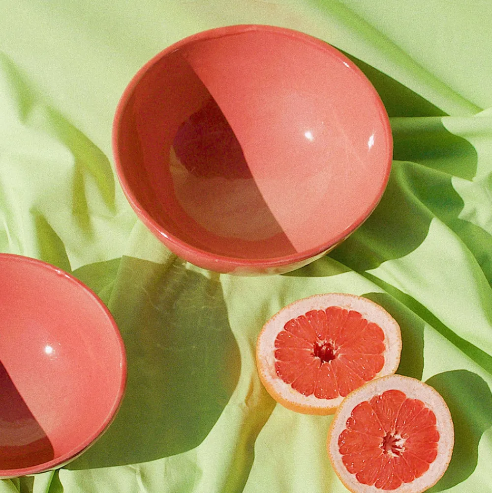 Pomelo Casa Dinnerware|Casa Coral Medium Bowl with Coral Glaze