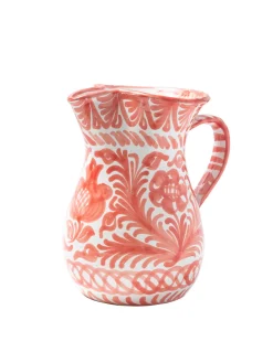 Pomelo Casa Dinnerware|Casa Coral Medium Pitcher with Hand-painted Designs