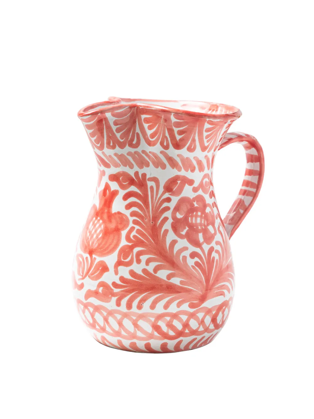 Pomelo Casa Dinnerware|Casa Coral Medium Pitcher with Hand-painted Designs