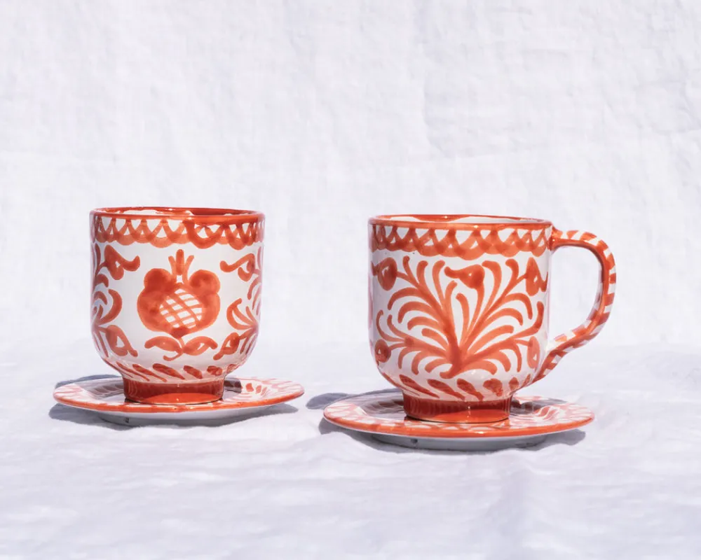 Pomelo Casa Dinnerware|Casa Coral Mug with Hand-painted Designs