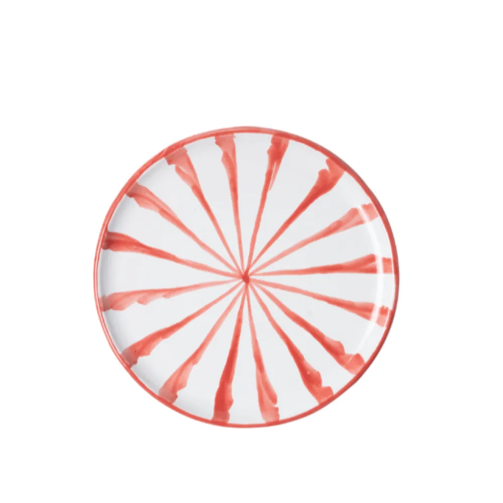 Pomelo Casa Dinnerware|Casa Coral Salad Plate with Candy Cane Stripes