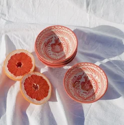 Pomelo Casa Dinnerware|Casa Coral Small Bowl with Hand-painted Designs