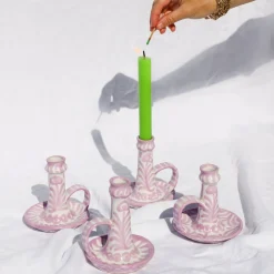 Pomelo Casa Candles|Casa Lila Candlestick with Hand-Painted Designs