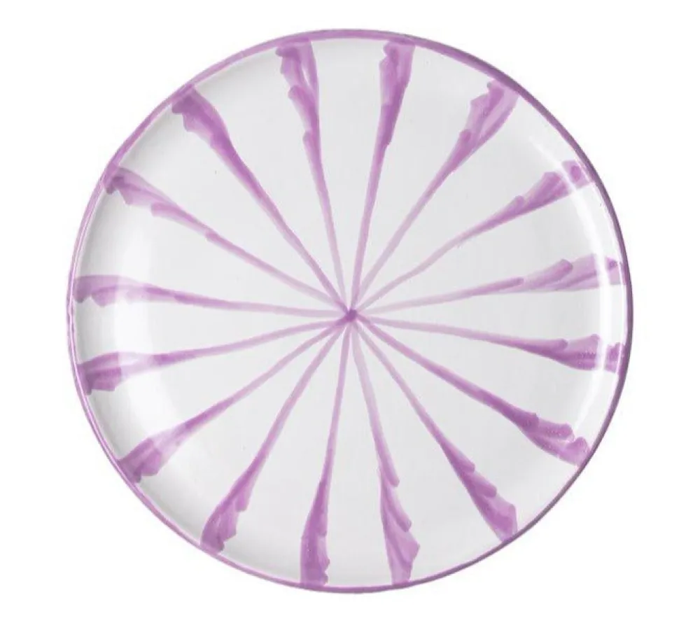 Pomelo Casa Dinnerware|Casa Lila Dinner Plate with Candy Cane Stripes
