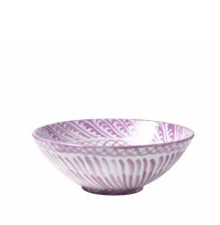 Pomelo Casa Dinnerware|Casa Lila Large Bowl with Hand-painted Designs