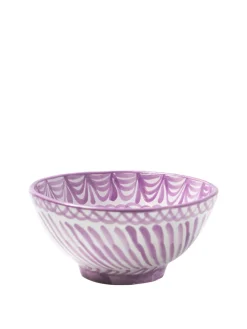 Pomelo Casa Dinnerware|Casa Lila Medium Bowl with Hand-painted Designs