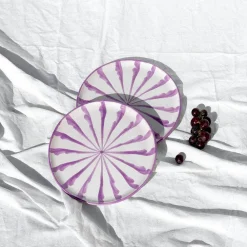 Pomelo Casa Dinnerware|Casa Lila Salad Plate with Candy Cane Stripes