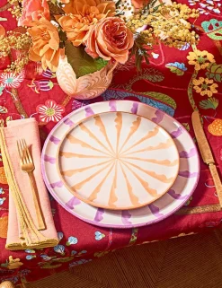 Pomelo Casa Dinnerware|Casa Lila Salad Plate with Candy Cane Stripes
