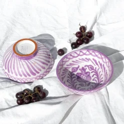 Pomelo Casa Dinnerware|Casa Lila Small Bowl with Hand-painted Designs