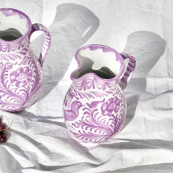 Pomelo Casa Dinnerware|Casa Lila Small Pitcher with Hand-painted Designs