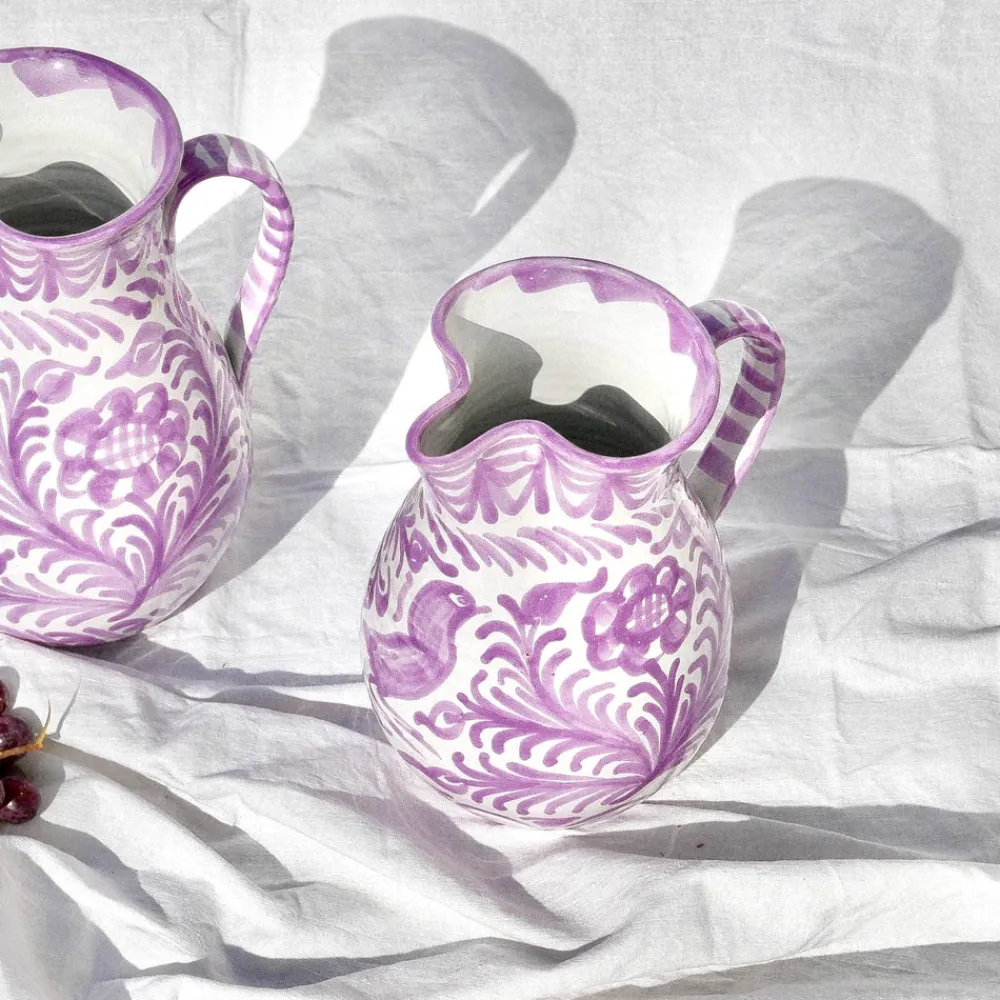 Pomelo Casa Dinnerware|Casa Lila Small Pitcher with Hand-painted Designs